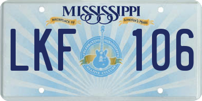 MS license plate LKF106
