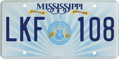 MS license plate LKF108
