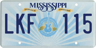 MS license plate LKF115