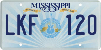 MS license plate LKF120