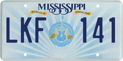 MS license plate LKF141