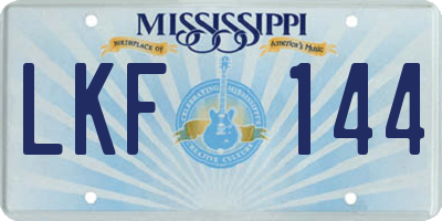 MS license plate LKF144