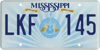 MS license plate LKF145