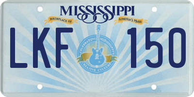 MS license plate LKF150