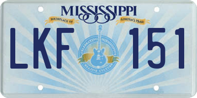 MS license plate LKF151