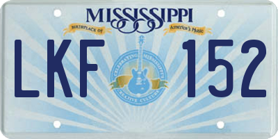 MS license plate LKF152