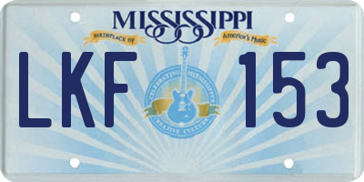 MS license plate LKF153
