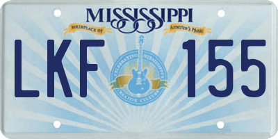 MS license plate LKF155