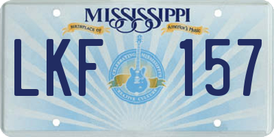 MS license plate LKF157