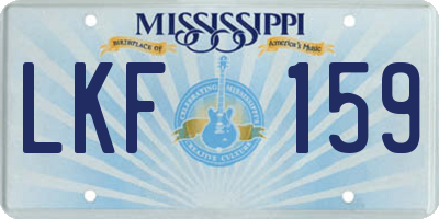 MS license plate LKF159