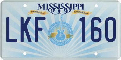 MS license plate LKF160