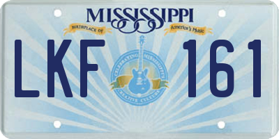 MS license plate LKF161