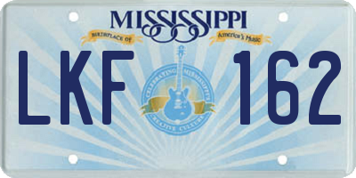 MS license plate LKF162