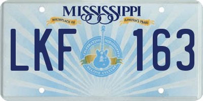 MS license plate LKF163