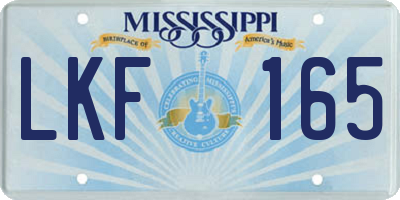 MS license plate LKF165