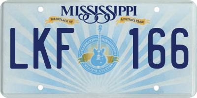 MS license plate LKF166