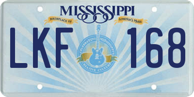 MS license plate LKF168