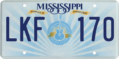 MS license plate LKF170