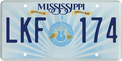 MS license plate LKF174