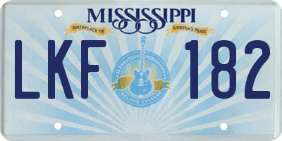 MS license plate LKF182