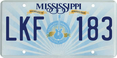 MS license plate LKF183