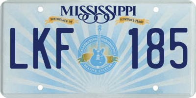 MS license plate LKF185
