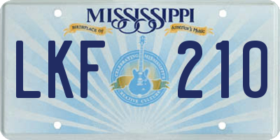 MS license plate LKF210