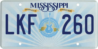MS license plate LKF260