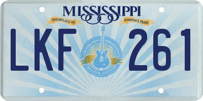 MS license plate LKF261