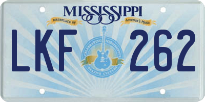 MS license plate LKF262