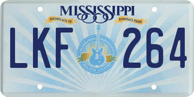 MS license plate LKF264