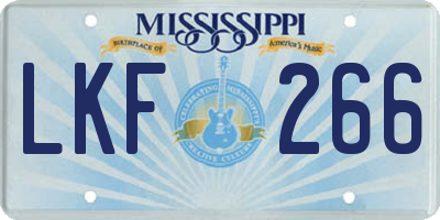 MS license plate LKF266