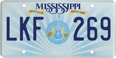 MS license plate LKF269
