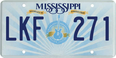 MS license plate LKF271