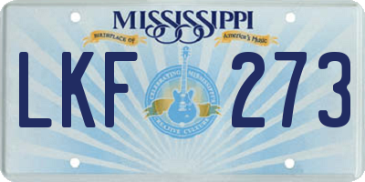 MS license plate LKF273