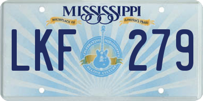 MS license plate LKF279
