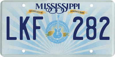 MS license plate LKF282