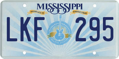 MS license plate LKF295