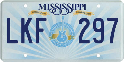 MS license plate LKF297