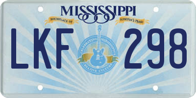 MS license plate LKF298