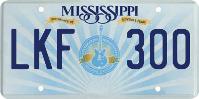 MS license plate LKF300