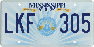 MS license plate LKF305