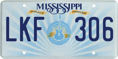 MS license plate LKF306