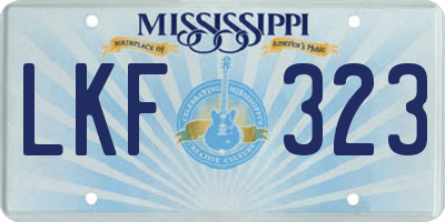 MS license plate LKF323
