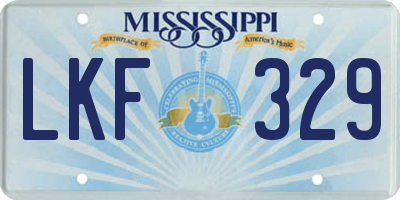MS license plate LKF329