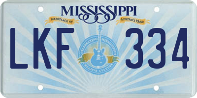 MS license plate LKF334