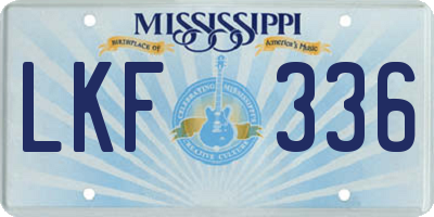 MS license plate LKF336