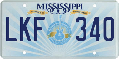 MS license plate LKF340