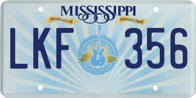 MS license plate LKF356