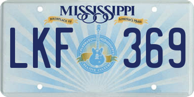 MS license plate LKF369